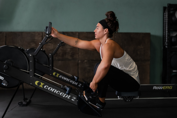 woman on rowerg