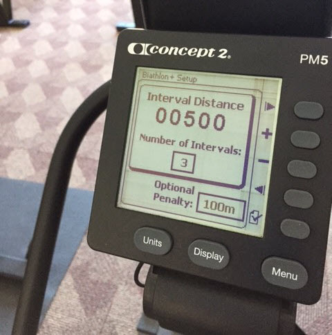 pm5 showing biathlon sorkout