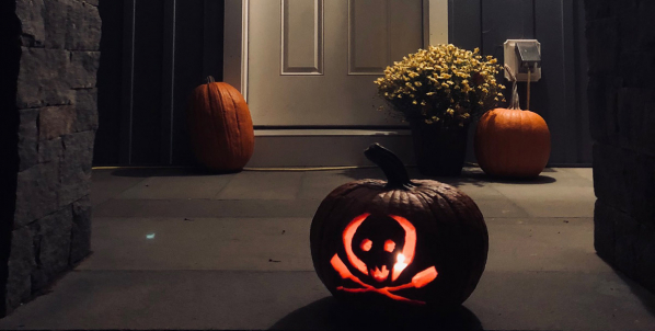 Concept2 Pumpkin all lit up for Halloween