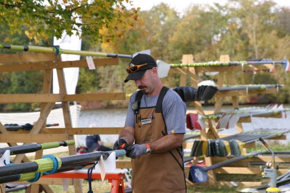 mike doing oar service