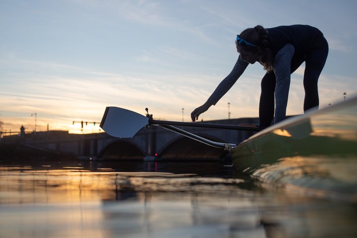 Setting an oar with the new Concept2 Comp Blade